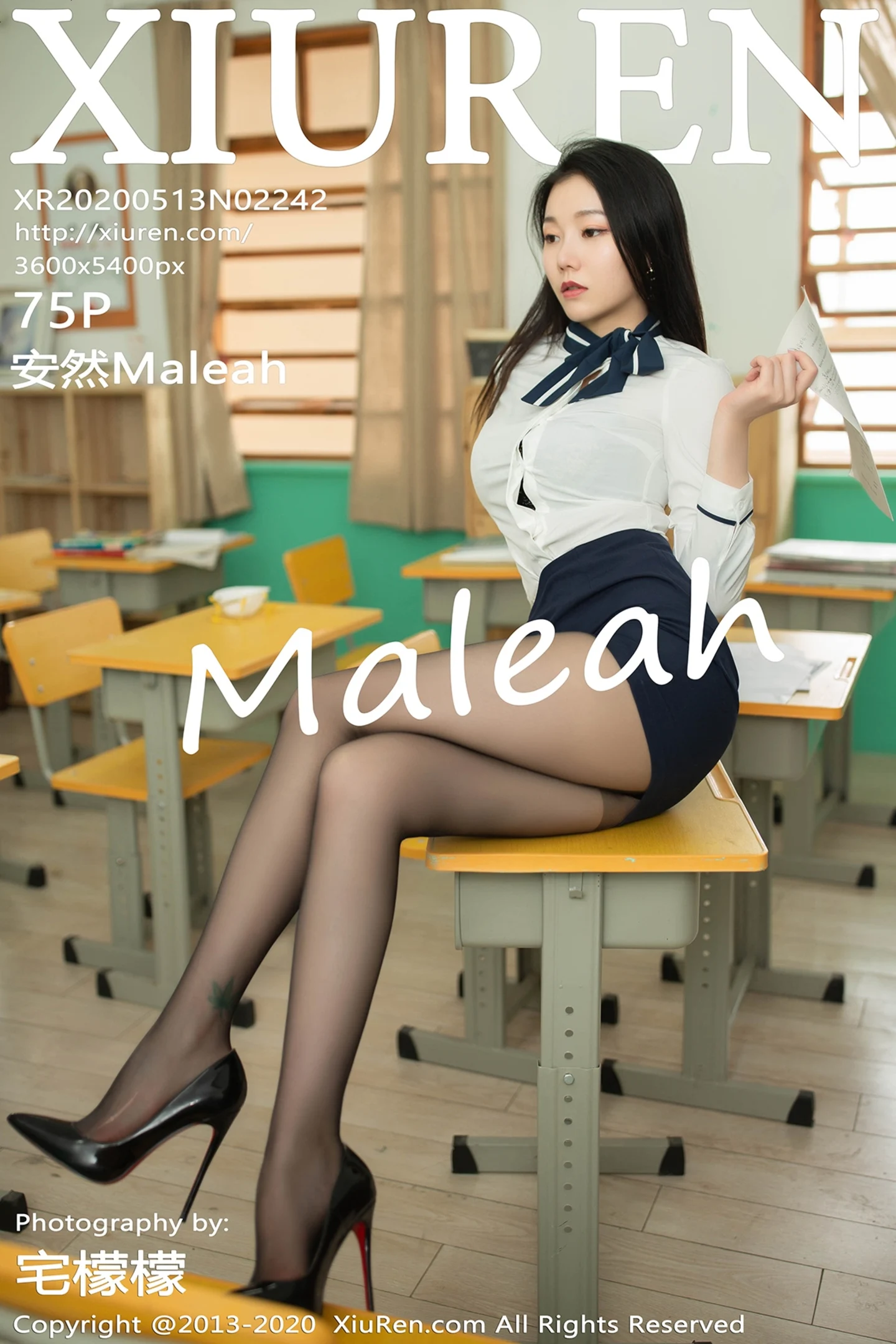 [XiuRen秀人网]No.2242_嫩模安然Maleah偷窥女教师主题蕾丝内衣配无内黑丝魅惑写真75P-秀人网 - XiuRen.Pro